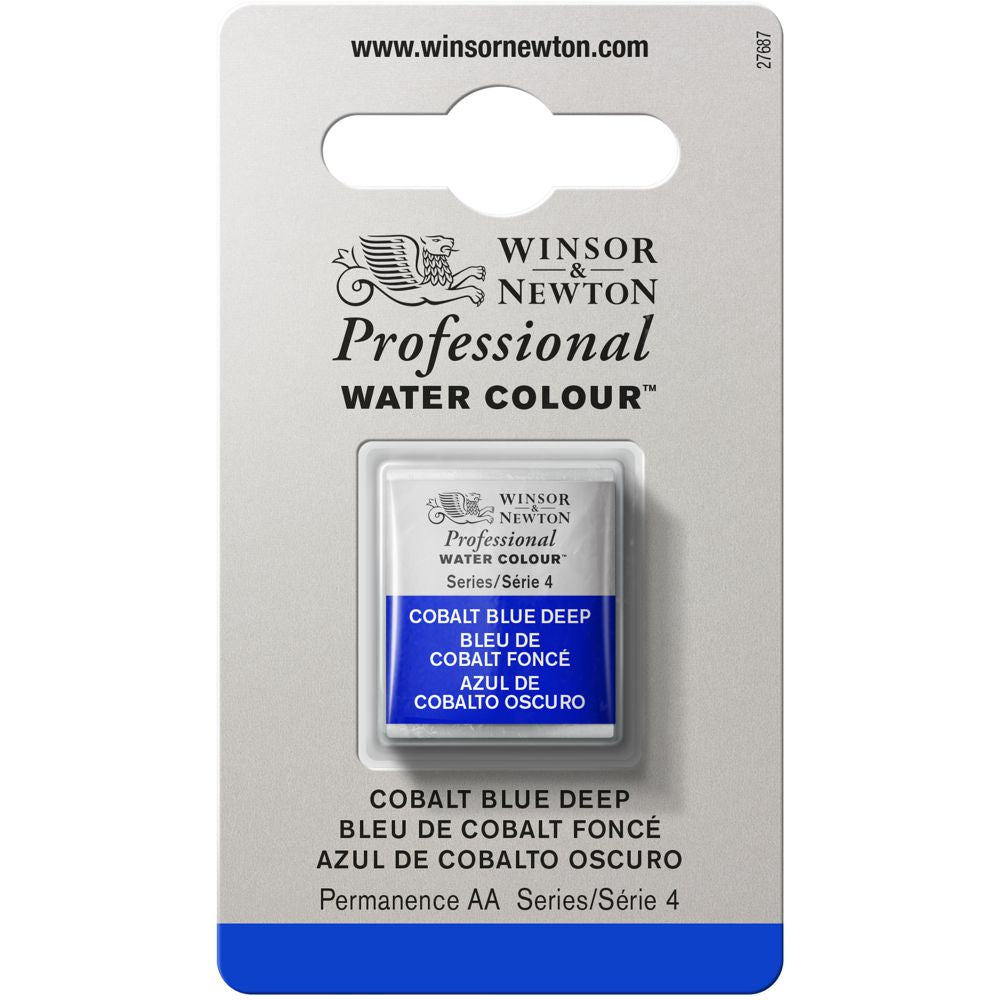 Tinta Aquarela Profissional Winsor & Newton Pastilha S4 180 Cobalt Blue Deep