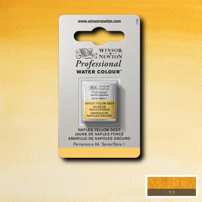 Tinta Aquarela Profissional Winsor & Newton Pastilha S1 425 Naples Yellow Deep