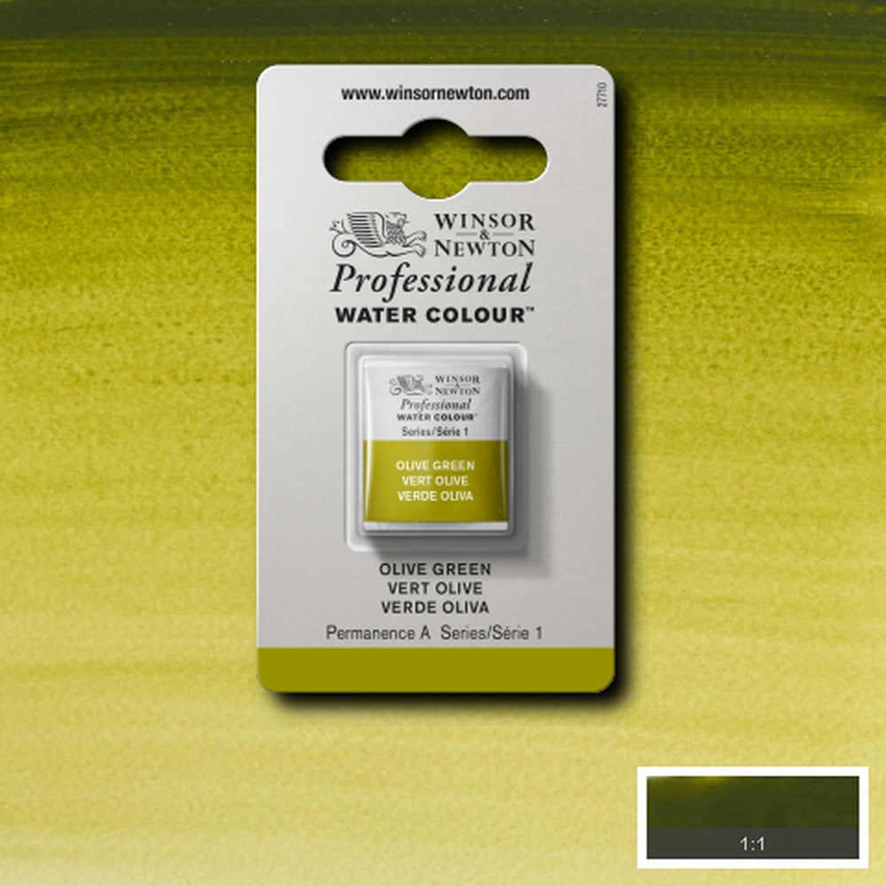 Tinta Aquarela Profissional Winsor & Newton Pastilha S1 447 Olive Green