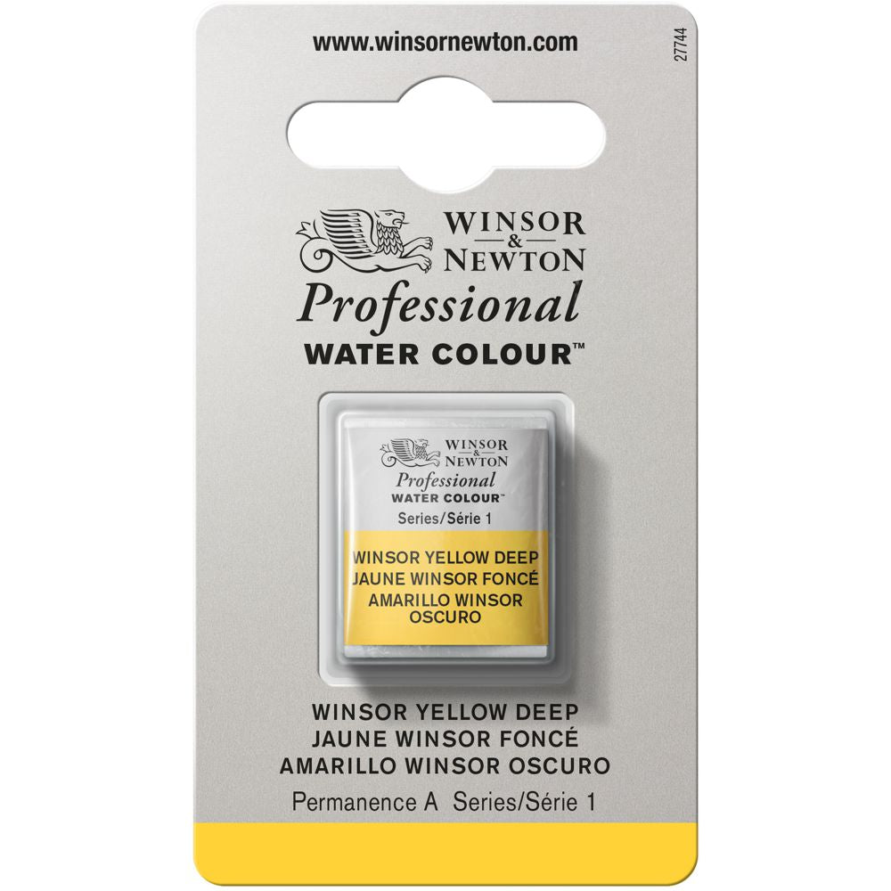 Tinta Aquarela Profissional Winsor & Newton Pastilha S1 731 Winsor Yellow Deep