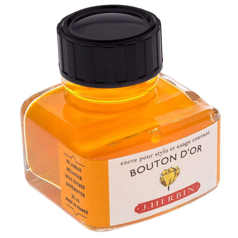 Tinta para Caneta Tinteiro Herbin La Perle des Encres 30ml Bouton D'or