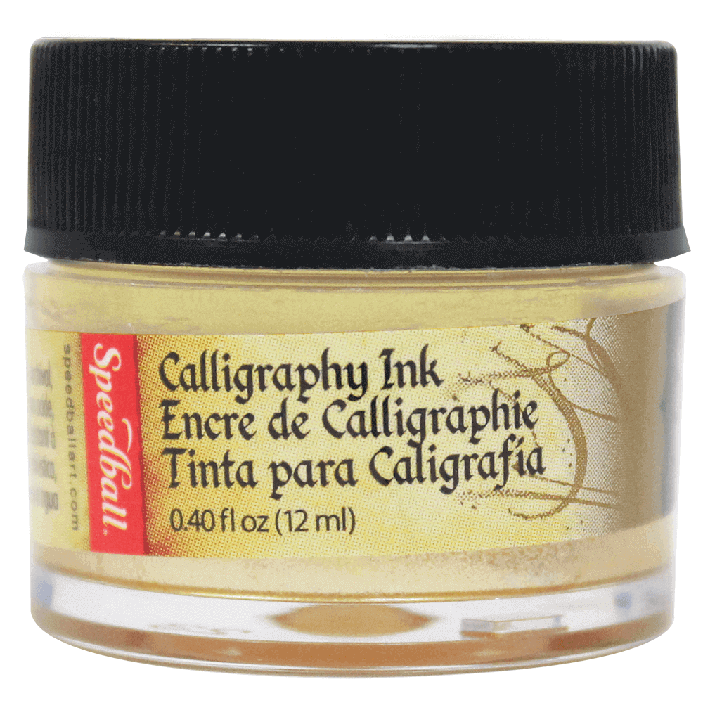 Tinta Para Caligrafia 12ml Speedball 3105 Ouro Metalico