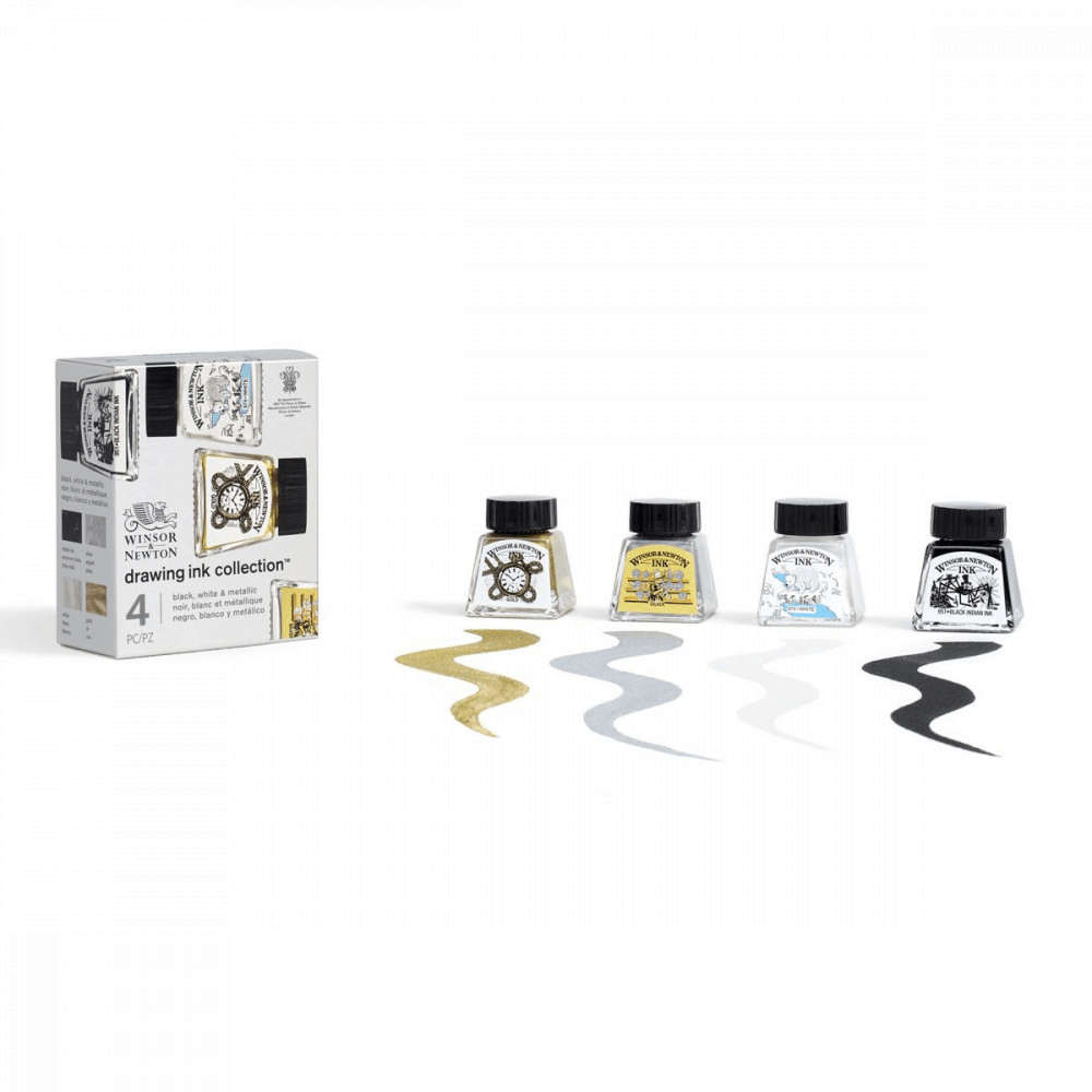 Tinta para Desenho Winsor & Newton 14ml 4 cores Metallic Tones 