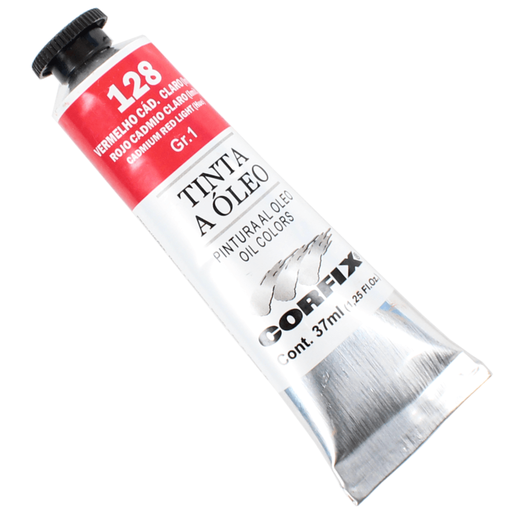 Tinta a Óleo Corfix 37ml 128 Vermelho Cádmio Claro (Imit.) - G1