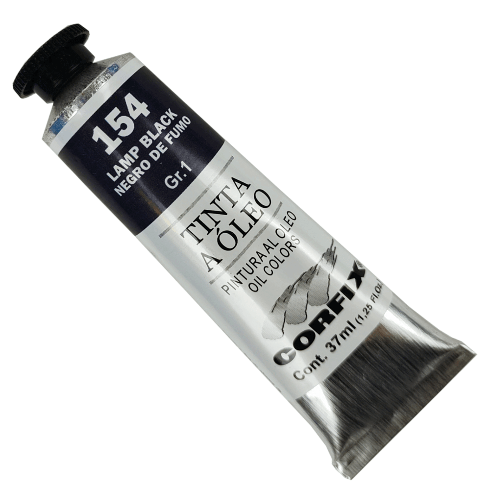 Tinta a Óleo Corfix 37ml 154 Negro de Fumo