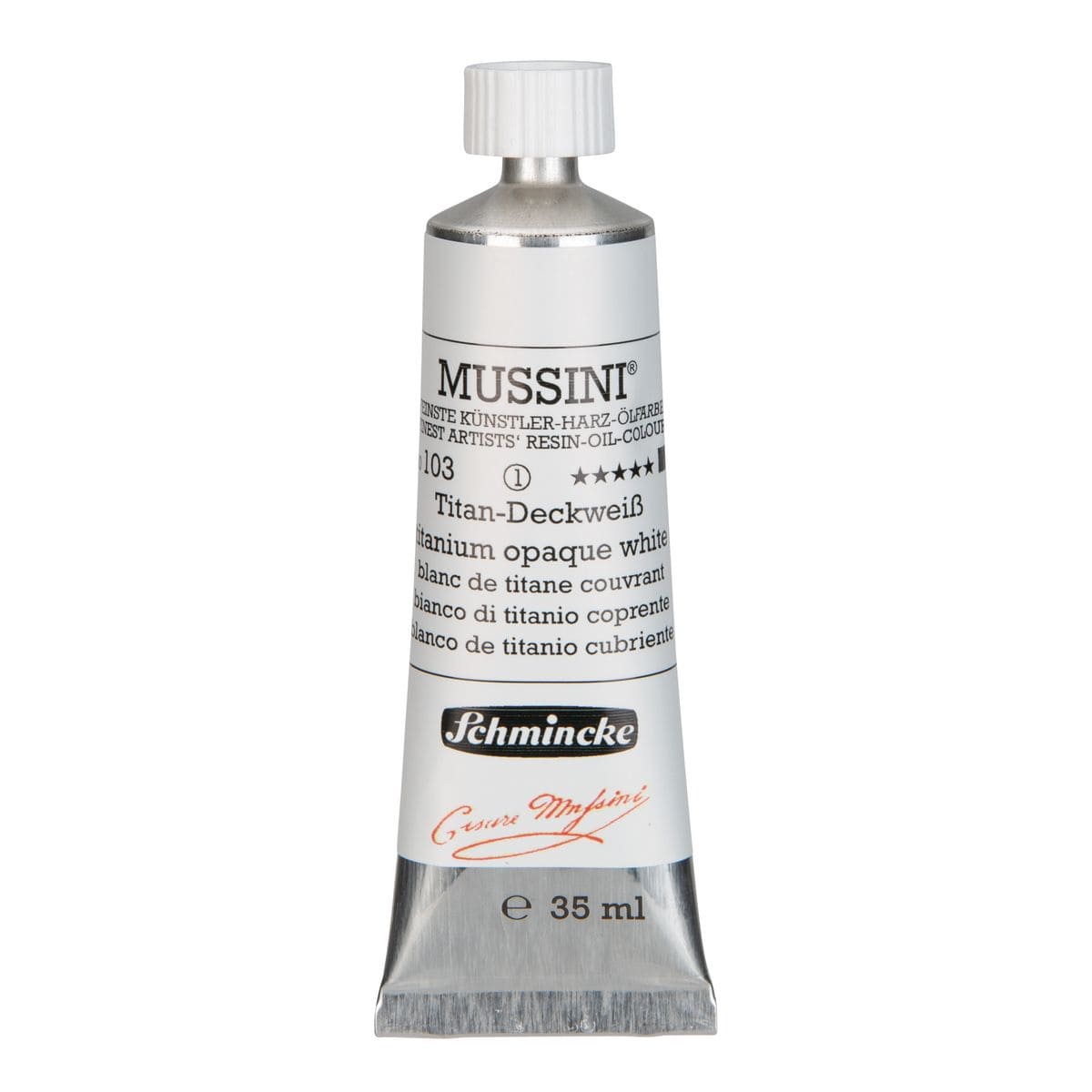 Tinta Óleo Schmincke Mussini 35ml S1 103 Blanc Titane Couvrant