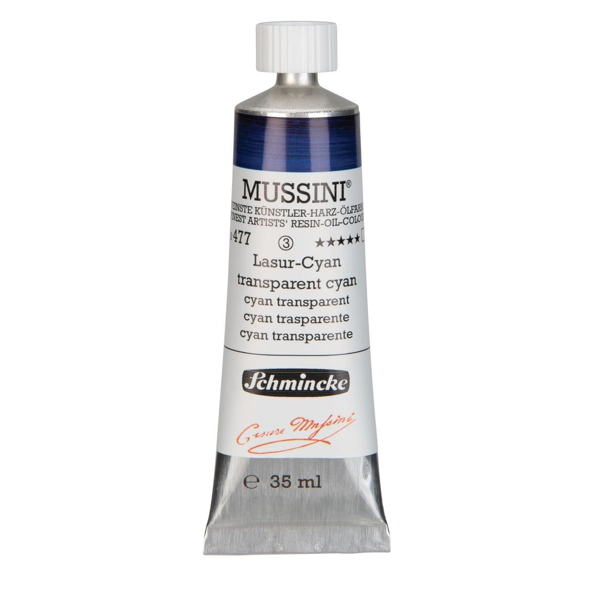 Tinta Óleo Schmincke Mussini 35ml S3 477 Transparent Cyan