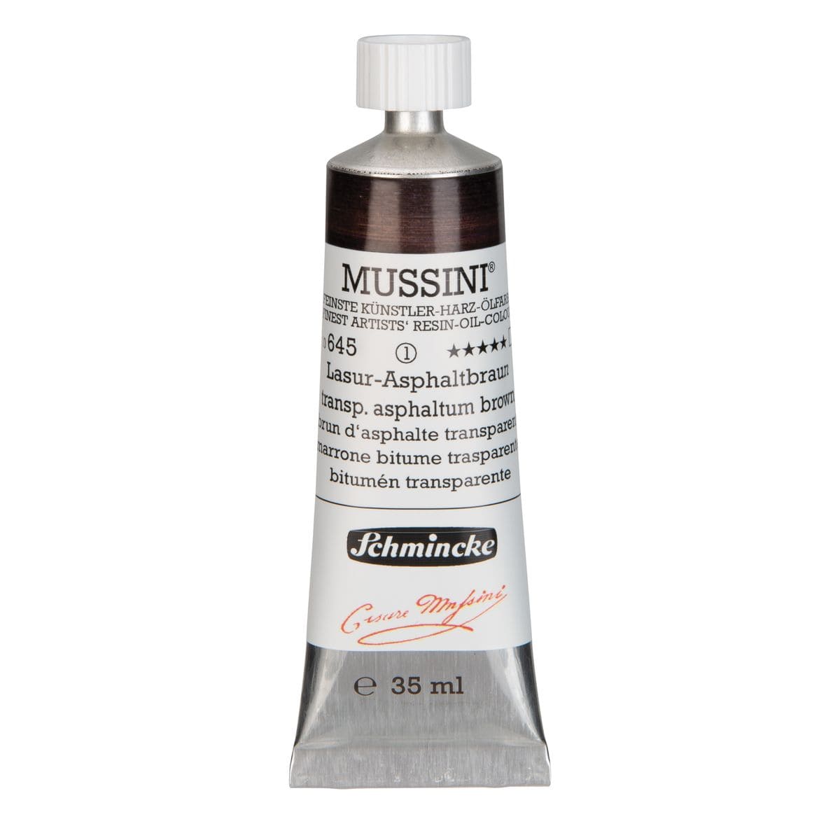 Tinta Óleo Schmincke Mussini 35ml S1 645 Transparent Asphal Brown