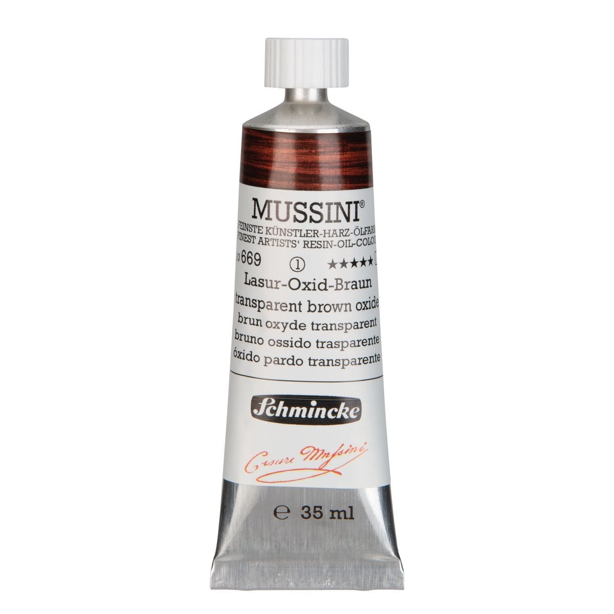 Tinta Óleo Schmincke Mussini 35ml S1 669 Transparent Brown Oxide