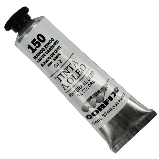 Tinta a Óleo Corfix 37ml 150 Branco Zinco G2 Óleo de Cártamo