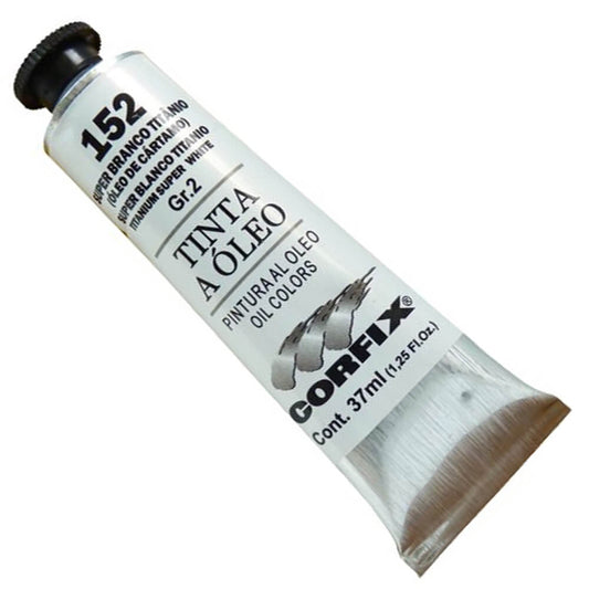 Tinta a Óleo Corfix 37ml 152 Super Branco Titânio G2 Óleo de Cártamo