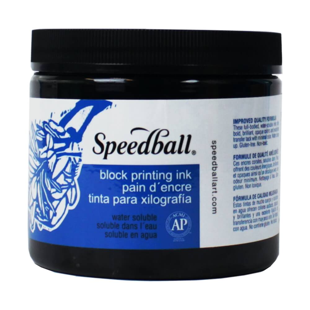 Tinta Para Xilogravura Block Printing Ink SpeedBall Preto 470ml