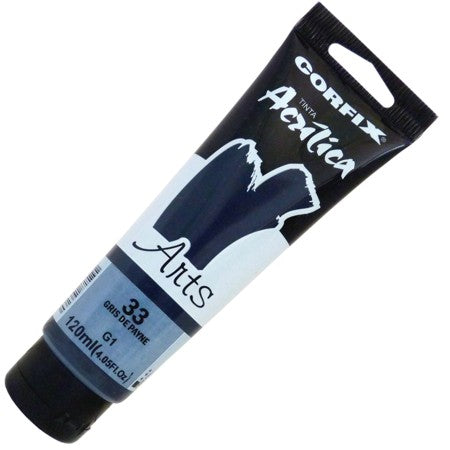 Tinta Acrílica Corfix Arts 120ml  33 Gris de Payne G1