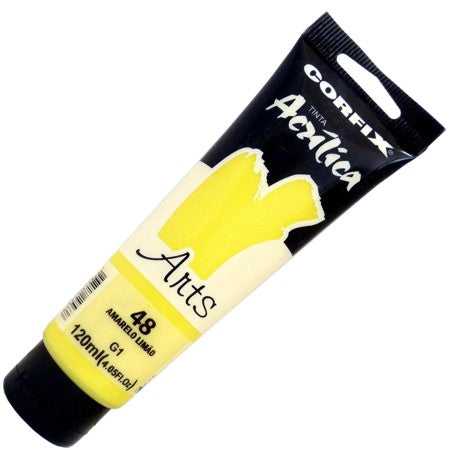 Tinta Acrílica Corfix Arts 120ml  48 Amarelo Limão G1