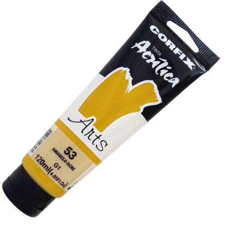 Tinta Acrílica Corfix Arts 120ml  53 Amarelo Ocre G1