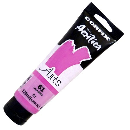 Tinta Acrílica Corfix Arts 120ml  61 Laca Rosa G1