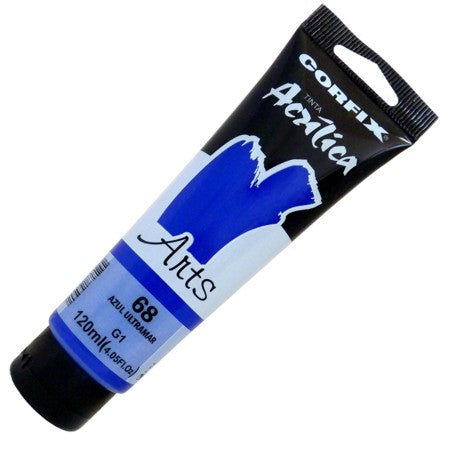 Tinta Acrílica Corfix Arts 120ml  68 Azul Ultramar G1