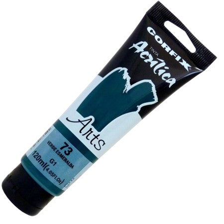 Tinta Acrílica Corfix Arts 120ml  73 Verde Esmeralda G1