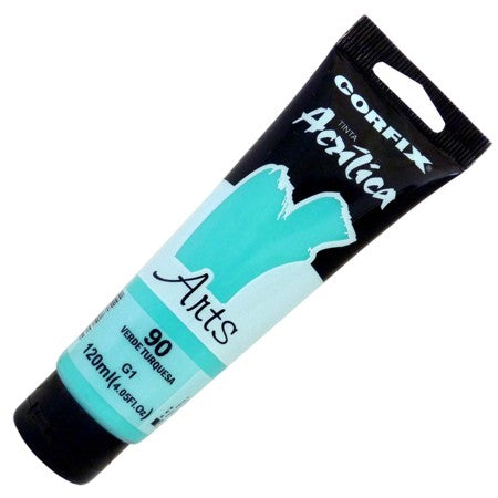 Tinta Acrílica Corfix Arts 120ml  90 Verde Turquesa G1