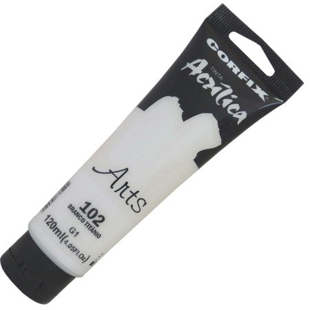 Tinta Acrílica Corfix Arts 120ml 102 Branco Titânio G1