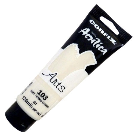 Tinta Acrílica Corfix Arts 120ml 103 Buff Titânio Claro G1