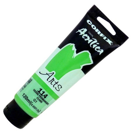 Tinta Acrílica Corfix Arts 120ml 114 Verde Permanente Claro G1
