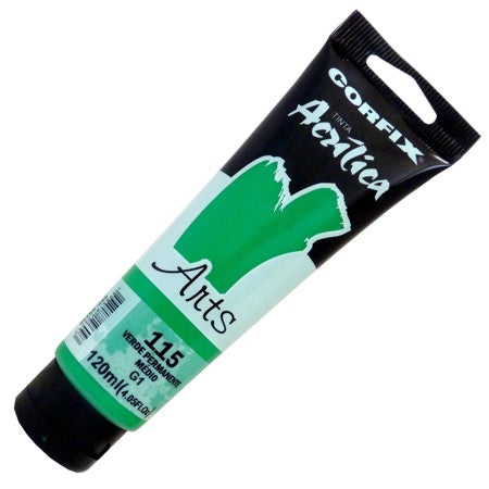 Tinta Acrílica Corfix Arts 120ml 115 Verde Permanente Médio G1