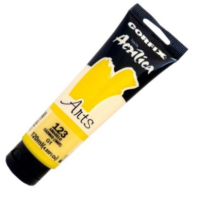 Tinta Acrílica Corfix Arts 120ml 123 Amarelo Cádmio (IMIT) G1