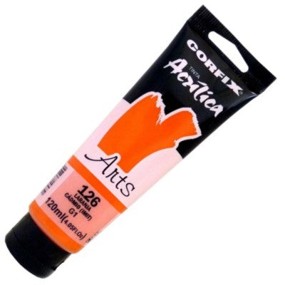 Tinta Acrílica Corfix Arts 120ml 126 Laranja Cádmio (IMIT) G1