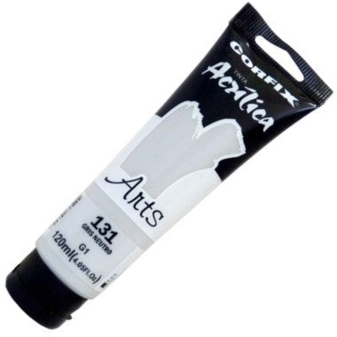 Tinta Acrílica Corfix Arts 120ml 131 Gris Neutro G1