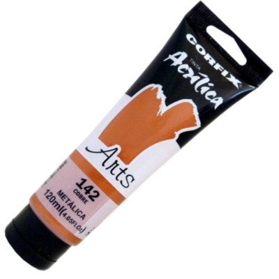 Tinta Acrílica Corfix Arts 120ml 142 Cobre Metálico