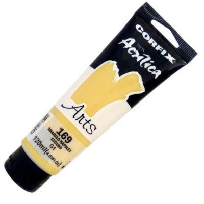 Tinta Acrílica Corfix Arts 120ml 169 Amarelo Nápolis Escuro G1