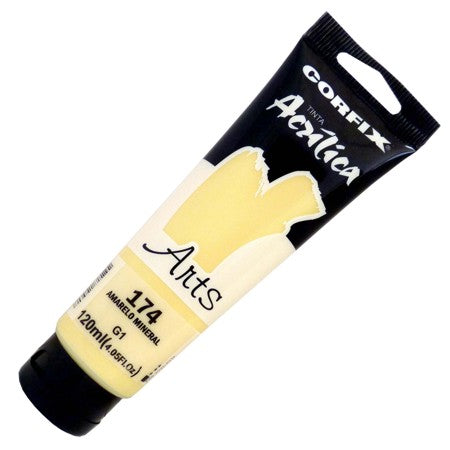 Tinta Acrílica Corfix Arts 120ml 174 Amarelo Mineral G1