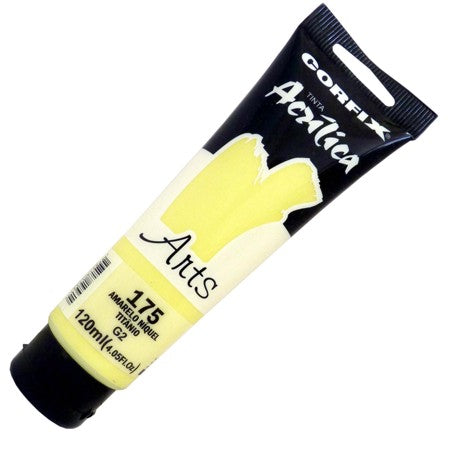 Tinta Acrílica Corfix Arts 120ml 175 Amarelo Níquel Titânio G2
