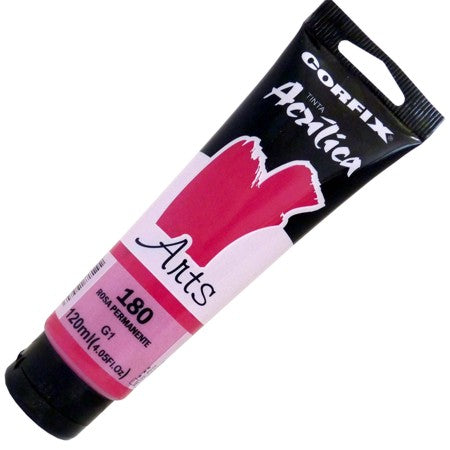 Tinta Acrílica Corfix Arts 120ml 180 Rosa Permanente G1