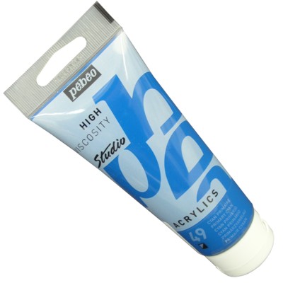 Tinta Acrílica Pébéo Studio  49 Azul Cyan 100ml