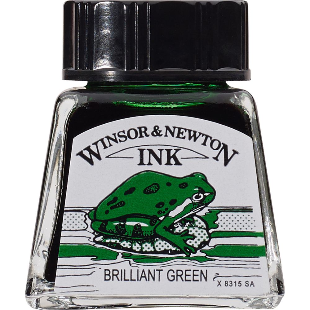 Tinta para Desenho Winsor & Newton 14ml Brilliant Green 046