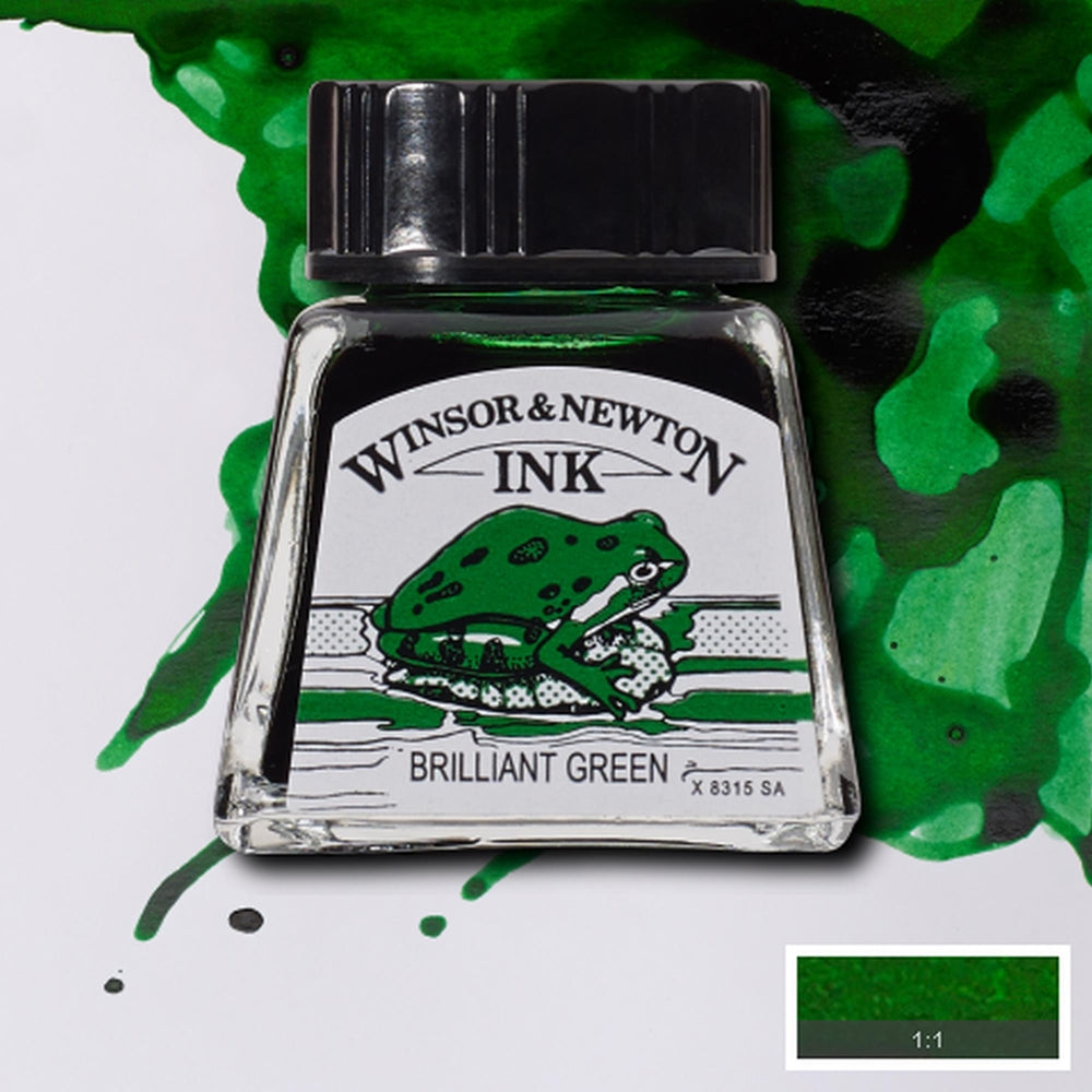 Tinta para Desenho Winsor & Newton 14ml Brilliant Green 046