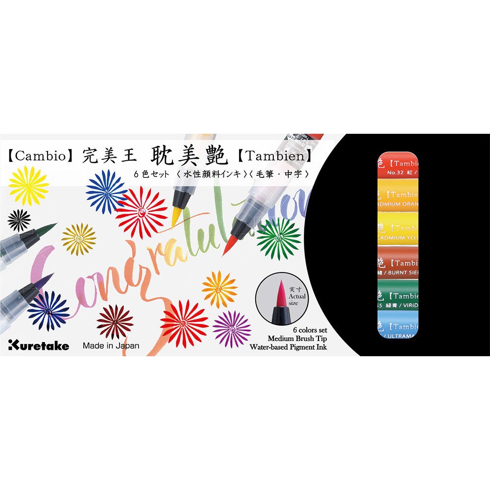 Caneta Pincel Kuretake Cambio Tambien Set A 06 Cores
