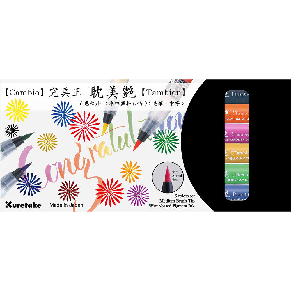 Caneta Pincel Kuretake Cambio Tambien Set B 06 Cores